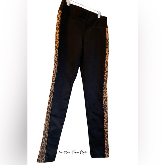 NWOT | I.N.C INTERNATIONAL CONCEPTS | LEGGING | BK + LEOPARD PRINT | SIZE 4 | - Picture 3 of 7